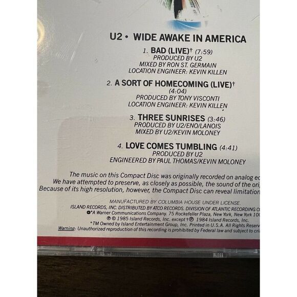 1985 Wide Awake In America By U2 (CD) By U2 - Audio CD By U2 - VERY GOOD - Picture 4 of 7